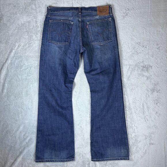 Y2K Levis 527 Low Rise Boot Fit Mens 36x30 (Fits 36x32) Jeans Blue Wash - Picture 2 of 11